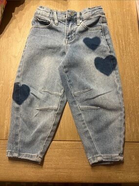 Kids Light Blue Heart Patch Jeans